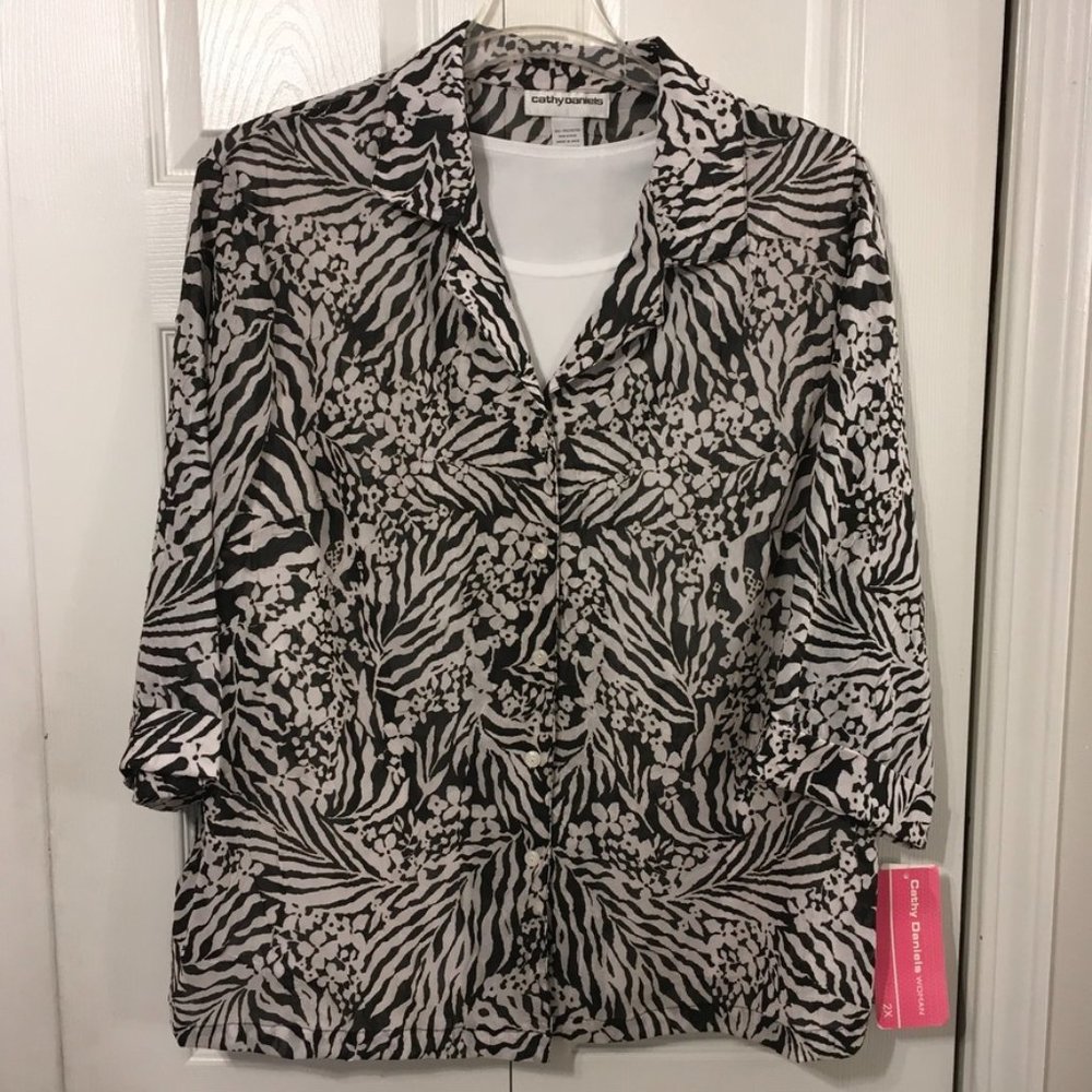 Cathy Daniels 2 for 1 Blouse Sz 2X
